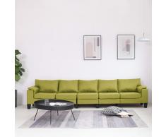 vidaXL Sofá de 5 plazas de tela verde