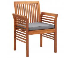 vidaXL Silla de comedor para jardín con cojín madera maciza de acacia
