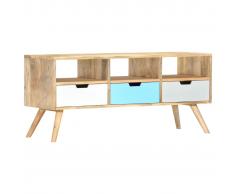 vidaXL Mueble para TV de madera maciza de mango 110x35x48 cm