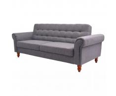 vidaXL Sofá cama de tela gris