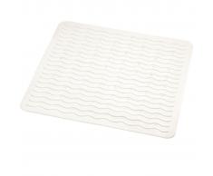 RIDDER Alfombrilla de baño antideslizante Playa 54x54 cm blanca 68401