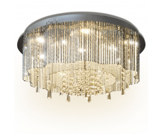 vidaXL Lámpara de araña, candelabro con cristales y luces LED, 55 cm