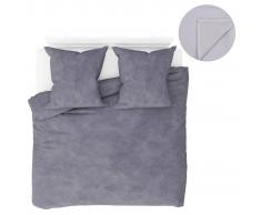 vidaXL Juego de cama forro polar 5 piezas gris 200x200/80x80 cm