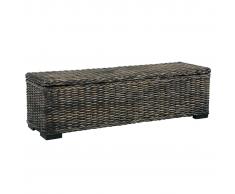 vidaXL Caja de almacenaje ratán kubu madera maciza mango natural 120cm