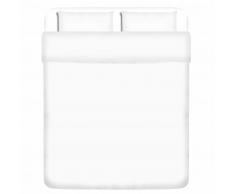 vidaXL Set de funda de edredón algodón blanco 200x200/80x80 cm