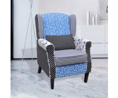 vidaXL Sillón con diseño de retales tejido
