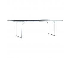 vidaXL Mesa de camping plegable de aluminio gris 240x60 cm