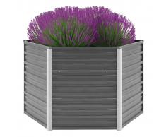 vidaXL Jardinera de jardín de acero galvanizado 129x129x77 cm gris