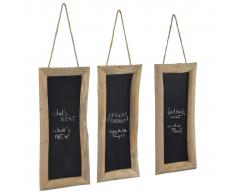 vidaXL Pizarras 3 unidades madera maciza de teca 30x70 cm