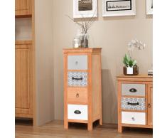vidaXL Cajonera de madera maciza 35x35x90 cm