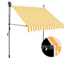 vidaXL Toldo manual retráctil con LED blanco y naranja 150 cm