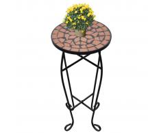 vidaXL Mesa Auxiliar Mesa Para Plantas De Mosaico Color Terracota