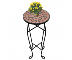 vidaXL Mesa Auxiliar Mesa Para Plantas De Mosaico Color Terracota