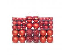 vidaXL Lote de bolas de Navidad 100 unidades 6 cm rojas