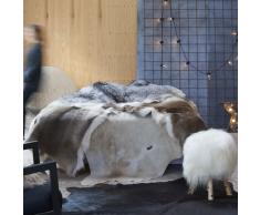 vidaXL Alfombra de piel de vaca auténtica marrón y blanco 150x170 cm