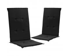 vidaXL Cojines para sillas de jardín 2 unidades negro 120x50x3 cm