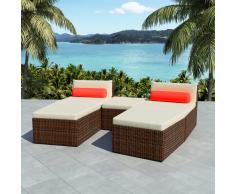 vidaXL Set de sofás de jardín modulares 14 piezas poli ratán marrón
