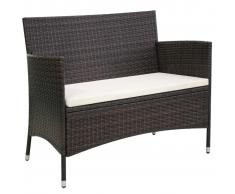 vidaXL Banco de jardín 106 cm ratán sintético marrón