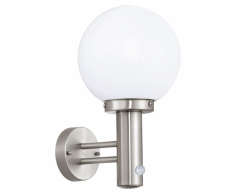 EGLO Lámpara de pared exterior con sensor Nisia 60 W plateada 27126