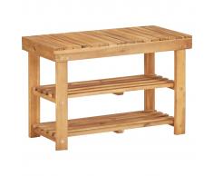 vidaXL Estantería de zapatos de madera maciza de acacia 70x32x46 cm