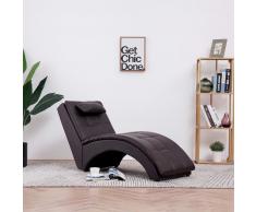 vidaXL Diván con almohada marrón de cuero sintético