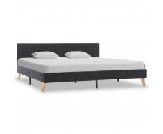 vidaXL Estructura de cama de tela gris oscuro 180x200 cm