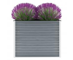 vidaXL Jardinera de jardín de acero galvanizado 100x40x77 cm gris