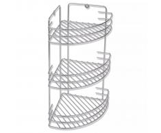 vidaXL Rinconera de baño de metal con 3 estantes