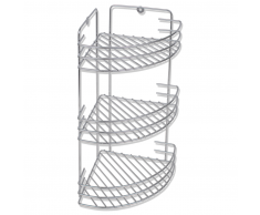 vidaXL Rinconera de baño de metal con 3 estantes