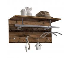 FMD Perchero de pared marrón envejecido 72x29,3x34,5 cm