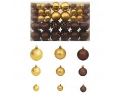 vidaXL Lote de bolas de Navidad 100 unidades 6 cm marrón/bronce/dorado