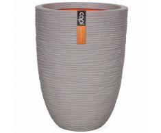 Capi Jarrón Nature Rib elegante bajo 46x58 cm gris PKGRR783