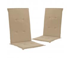 vidaXL Cojines para sillas de jardín 2 unidades beige 120x50x3 cm