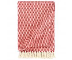 vidaXL Manta de algodón rojo 160x210 cm