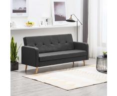vidaXL Sofá de tela gris oscuro