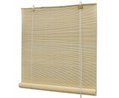 vidaXL Persiana enrollable de bambú color natural 100x220 cm