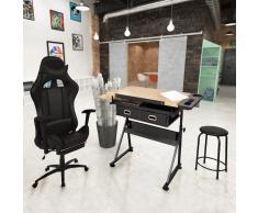 vidaXL Mesa de dibujo inclinable con silla de oficina