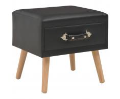 vidaXL Mesita de noche negro 40x35x40 cm cuero sintético