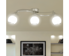 vidaXL Lámpara de techo de cristal con soporte curvado para 3 bombillas E14