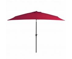vidaXL Sombrilla de jardín con palo de metal 300x200 cm rojo burdeos