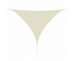 vidaXL Toldo de vela triangular HDPE 5x5x5 m m crema