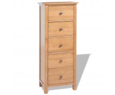 vidaXL Cómoda alta de cajones madera de roble macizo 45x32x115 cm