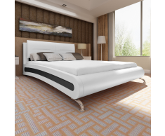 vidaXL Estructura de cama cuero artificial 200x180 cm blanca y negra