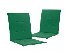 vidaXL Cojines para sillas de jardín 2 unidades verde 100x50x3 cm
