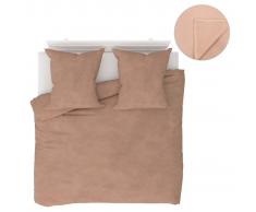 vidaXL Juego de cama forro polar 5 piezas beige 200x200/80x80 cm