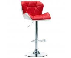 vidaXL Taburete de cocina de cuero sintético rojo