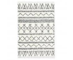 vidaXL Alfombra bereber peluda PP beige y gris 160x230 cm