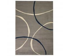 vidaXL Alfombra moderna de estampado circular gris 120x170 cm
