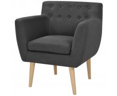 vidaXL Sillón de tela gris oscuro