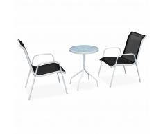 vidaXL Mesa y sillas bistró de jardín 3 piezas acero negro